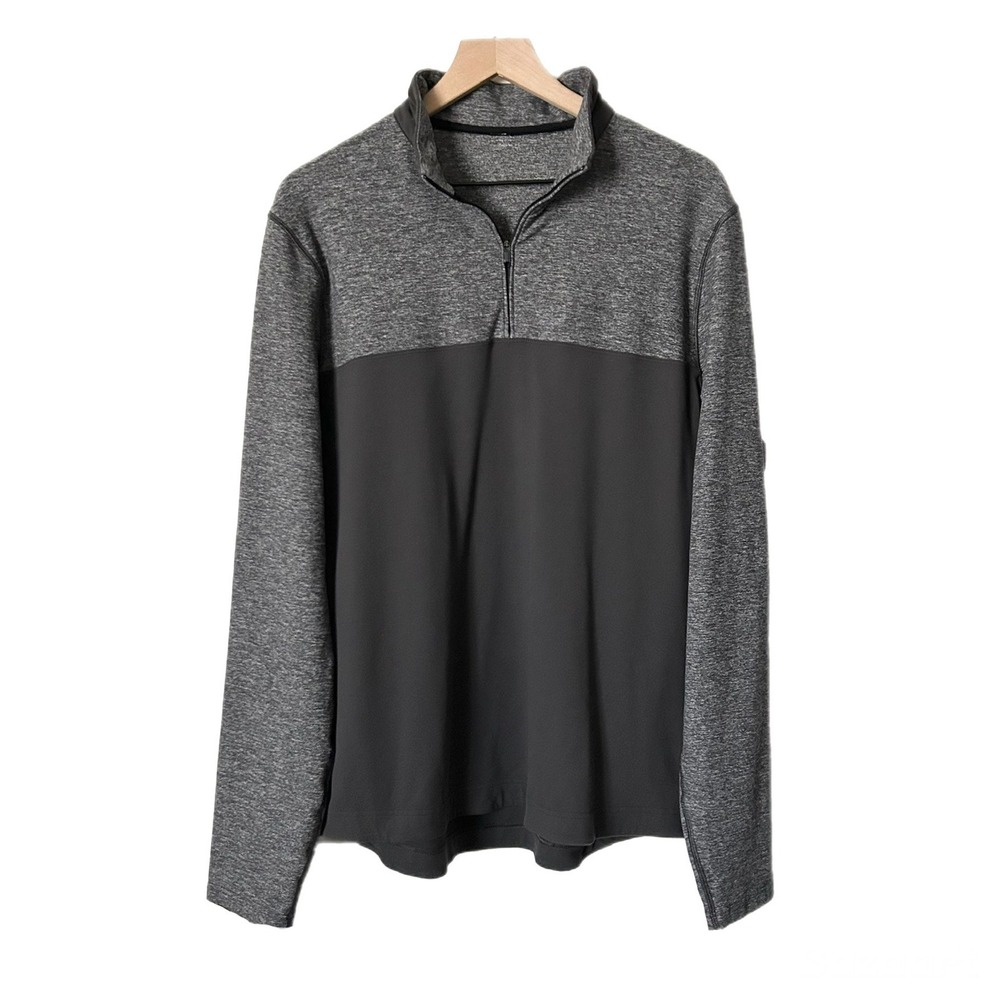 Lululemon Sprint Quarter Zip Pullover Heathered Soot Gray Large Activewear